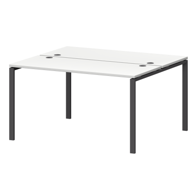 Бенч двойной на металлокаркасе Смарт СМС2-П-10К.120.Пр25 Белый/Антрацит (1000x1236x750)