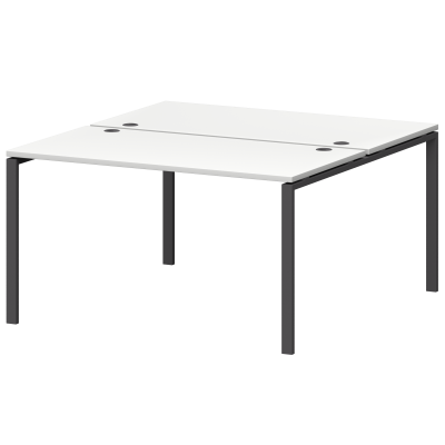 Бенч двойной на металлокаркасе Смарт СМС2-П-16К.149.Пр25 Белый/Антрацит (1600x1496x750)