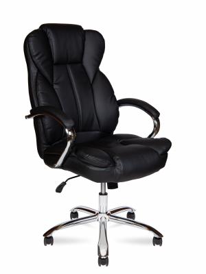 Кресло офисное / Верса / (black) сталь + хром / черная экокожа