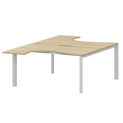 Бенч эргономичный на 2 рабочих места на металлокаркасе Аргентум-МП НТМП.П.Б2-040 Баттл Рок/Белый (1400x2036x750)