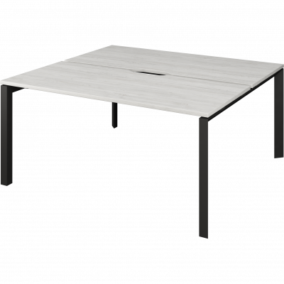 Бенч двойной на 2 рабочих места на металлокаркасе Аргентум-МП НТМП.П.Б2-160 Сосна винтер/Антрацит (1600x1496x750)