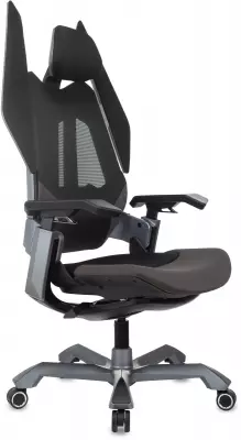 Кресло игровое Knight Aero черный с подголов. крестов. пластик пластик серебро