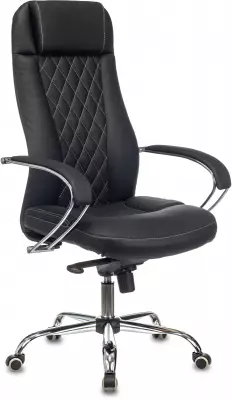 Кресло эргономичное Бюрократ CH-609SL/ECO черный экокожа крестов. металл хром