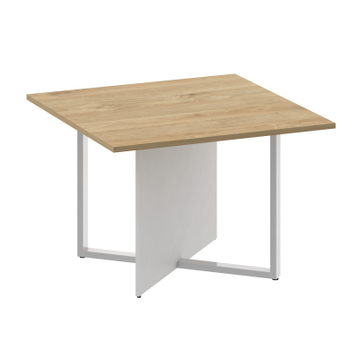 Shift Стол переговорный, квадратный SK.SP-KV-110-1 Тиквуд Светлый/Белый Бриллиант 1100*1100*753