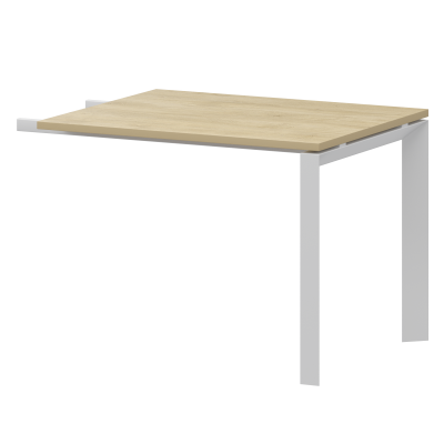 Бриф-приставка на металлокаркасе дуб сафари/белый Аргентум-МП НТМПБ-П-709 Баттл Рок/Белый (900x730x750)