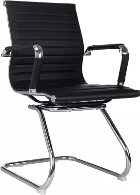 Кресло Бюрократ CH-883-LOW-V черный экокожа низк.спин. полозья металл хром