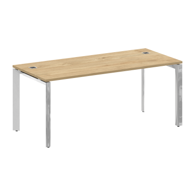 Onix Direct Lux Стол руководителя П-обр. м/к M-O.MP-SRR-5.8 Тиквуд Светлый/Нержавеющая Сталь/Хром 17