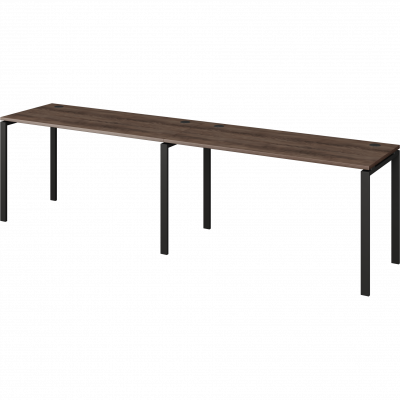 Бенч линейный на 2 рабочих места Арго-М АМБЛ-002.60 Лагос/Антрацит (2400x600x760)