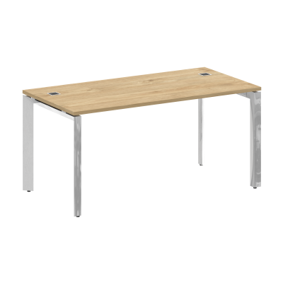 Onix Direct Lux Стол руководителя П-обр. м/к M-O.MP-SRR-4.8 Тиквуд Светлый/Нержавеющая Сталь/Хром 15