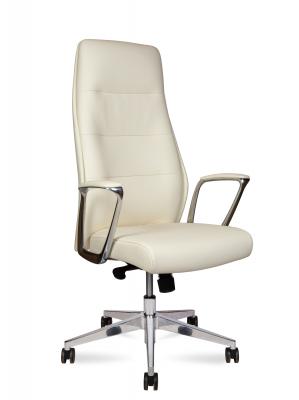 Кресло офисное / Nancy ivory / алюминиевая  база / слоновая кость экокожа