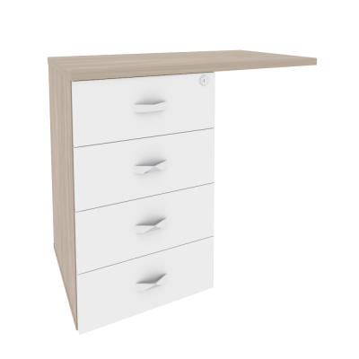 Onix Direct Тумба приставная (универсальная л/пр) O.TPU-4 Дуб Аттик/Белый Бриллиант 842*460*750