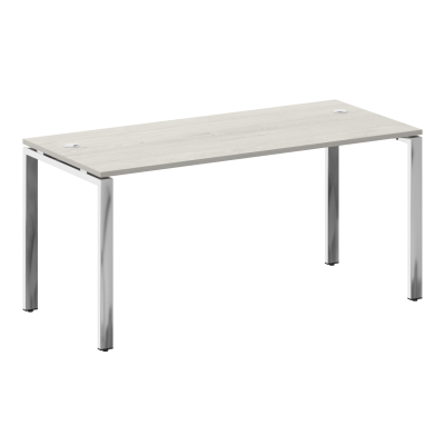 Metal System Direct Стол рабочий руковод. П-обр. м/к БП.СРР-4.7 Дуб Наварра/Нержавеющая Сталь 1600*7