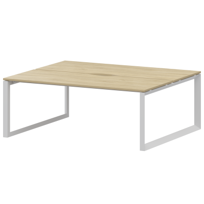 Бенч двойной на 2 рабочих места на металлокаркасе Аргентум-МП НТМП.О.Б2-180 Баттл Рок/Белый (1800x1496x750)