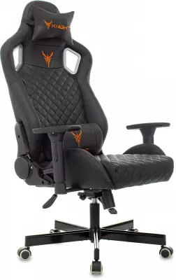 Кресло игровое Knight Outrider черный ромбик экокожа с подголов. крестов. металл
