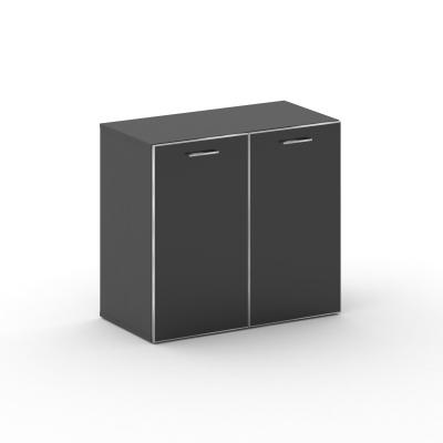 Fresco Шкаф широкий низкий FR.ST-302 black Базальт/Лакобель Черный/Хром 896*460*807