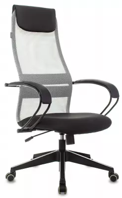 Кресло эргономичное Бюрократ CH-607 светло-серый TW-02 сиденье черный сетка/ткань с подголов. крестов. пластик