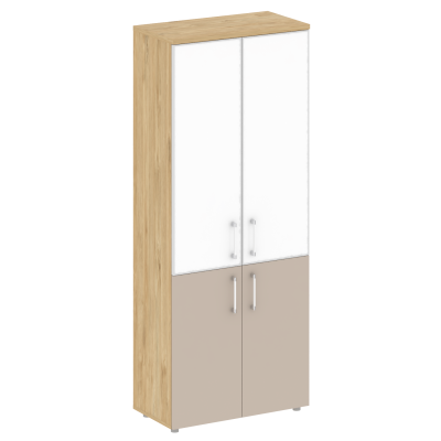 Shift Шкаф высокий широкий SK.ST-1.2R white Тиквуд Светлый/Капучино/Стекло White 800*420*1977