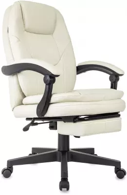 Кресло руководителя Бюрократ CH-868N-BF слоновая кость экокожа крестов. пластик подст.для ног
