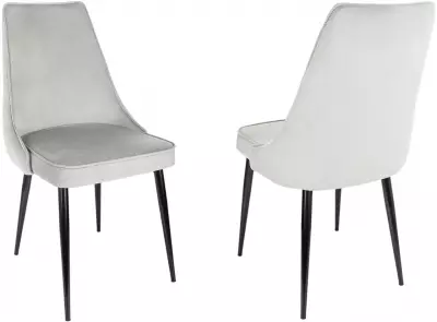 Стул для дома Бюрократ CH-K4_2 комплект 2шт св.серый Holland 09 металл черный на ножках (CH-K4_1/HL09_2)