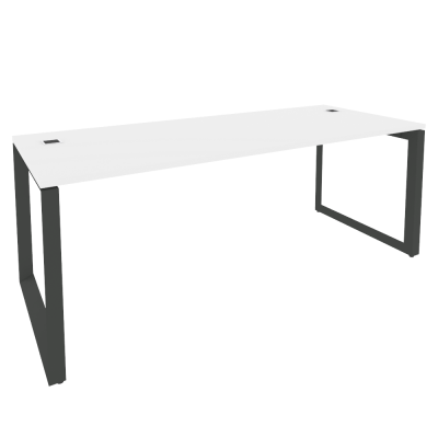 Onix Direct Стол рабочий руководителя на О-образном м/к O.MO-SRR-6.8 Белый Бриллиант/Металл Антрацит