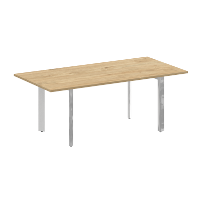 Onix Direct Lux Стол переговорный П-обр. м/к M-O.MP-PRG-19 Тиквуд Светлый/Нержавеющая Сталь/Хром 198
