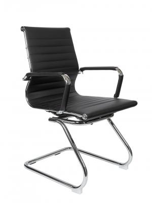 Кресло офисное / Техно CF / хром / черная экокожа