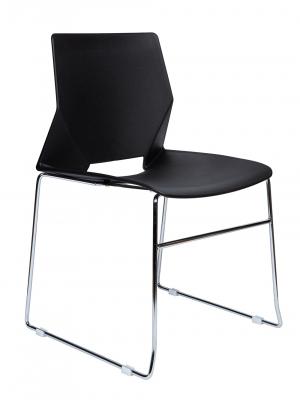 Стул / Eleven black / черный пластик / хром база