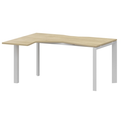 Стол эргономичный левый на металлокаркасе Аргентум-МП НТМП.П-040.ЛВ Баттл Рок/Белый (1400x1000x750)