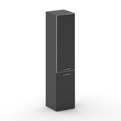 Cross Шкаф узкий высокий CRF.SU-101 (R) black Черный/Базальт/Лакобель Черный 450*460*2000