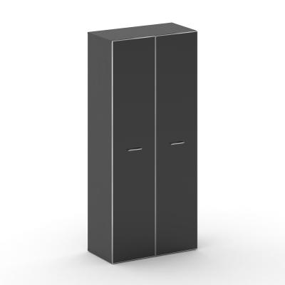 Fresco Шкаф широкий высокий FR.ST-103 black Базальт/Лакобель Черный/Хром 896*460*2000