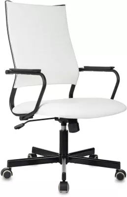 Кресло руководителя Бюрократ CH BALANCE белый экокожа крестов. металл черный