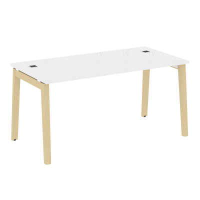 Onix Wood Direct Стол руководителя OW.SRR-4.8 Белый Бриллиант/Дуб Светлый/Металл Белый 1580*800*750