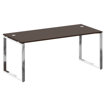 Metal System Direct Стол рабочий руковод. О-обр. м/к БО.СРР-5.8 Венге Цаво/Нержавеющая Сталь 1800*80