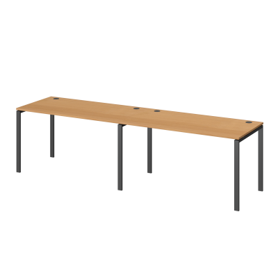 Бенч линейный на 2 рабочих места Арго-М АМБЛ-002.60 Ольха/Антрацит (2400x600x760)
