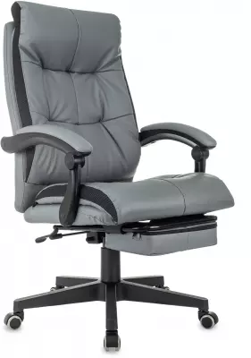 Кресло руководителя Бюрократ CH-824MSG-BF серый ткань/эко.кожа крестов. пластик подст.для ног