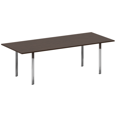 Metal System Direct Стол перег. П-обр. м/к БП.ПРГ-240 Венге Цаво/Нержавеющая Сталь 2400*1000*750