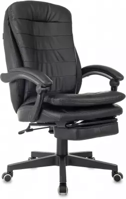 Кресло руководителя Бюрократ T-9950MSG-F черный экокожа крестов. пластик подст.для ног