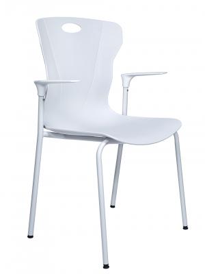 Стул / Seven white / белый пластик / белая база с подлокотниками