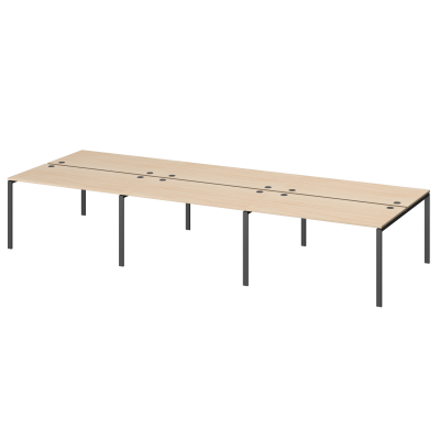 Бенч двойной на 6 рабочих мест Арго-М АМБ-002.60-6 Бук/Антрацит (3600x1236x760)