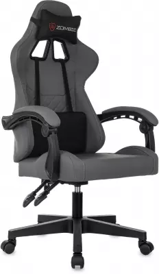 Кресло игровое Zombie 2 серый/черный крестов. пластик