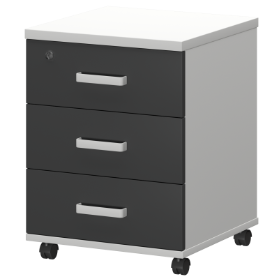 Тумба подкатная Смарт СМТ-3П Тип1 Белый/Графит (434x450x620)