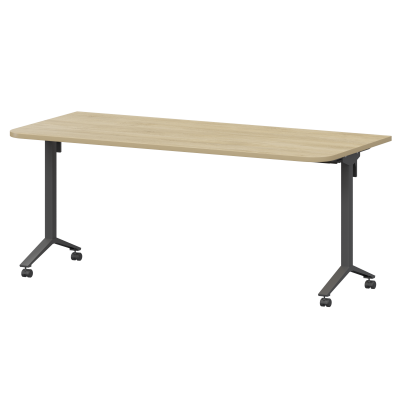 Стол мобильный складной радиусный Моби МБ25-160.70Р Баттл Рок/Антрацит (1600x700x750)