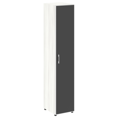 Yalta Шкаф узкий LT.SU-1.10 R (R) black Снежная Патина/Стекло Black 400*450*1987