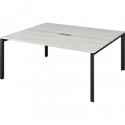 Бенч двойной на 2 рабочих места на металлокаркасе Аргентум-МП НТМП.П.Б2-180 Сосна винтер/Антрацит (1800x1496x750)