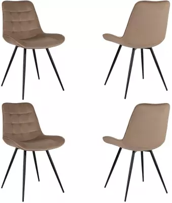 Стул для дома Бюрократ CH-K2_4 комплект 4шт св.коричневый Holland 65 металл черный на ножках (CH-K2_1/HL65_4)