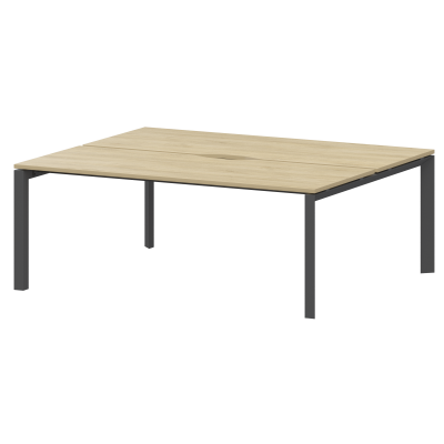 Бенч двойной на 2 рабочих места на металлокаркасе Аргентум-МП НТМП.П.Б2-180 Баттл Рок/Антрацит (1800x1496x750)