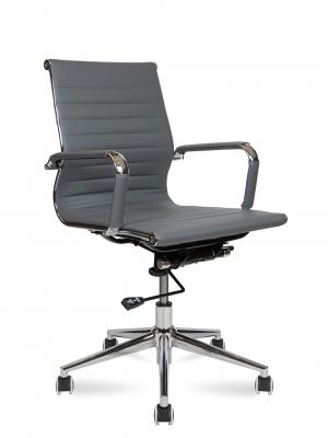 Кресло офисное / Техно LB / хром / серая экокожа
