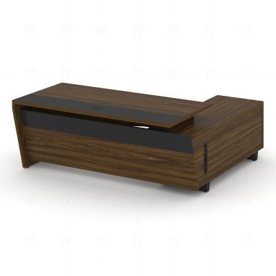 Corner Стол руководителя с тумбой COR.SRT-20 (L) Орех Лоренцо/Графит/Металл Графит 2000*1800*750