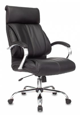 Кресло руководителя Бюрократ T-9904NSL черный экокожа крестов. металл хром