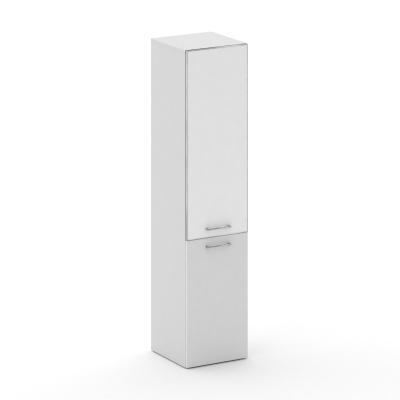 Cross Шкаф узкий высокий CRU.SU-101 (R) white Белый Бриллиант/Лакобель Белый 450*460*2000